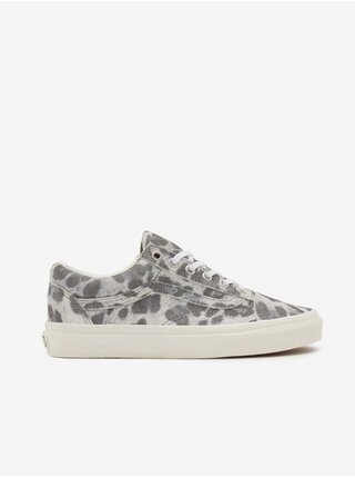 Šedé dámské semišové boty se zvířecím vzorem VANS Old Skool