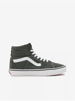 Bílo-šedé dámské semišové kotníkové boty VANS SK8-Hi