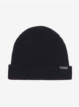 Černá unisex žebrovaná zimní čepice Converse Go 2 Beanie