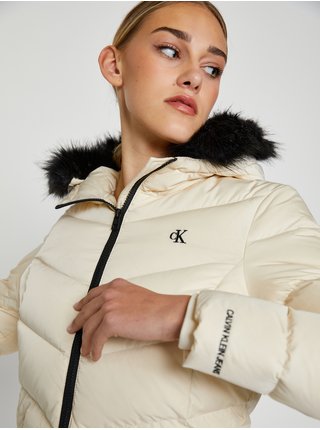 Zimné bundy pre ženy Calvin Klein - krémová