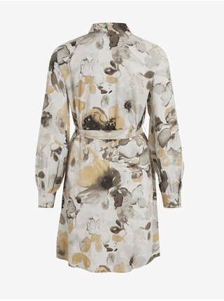 Krémové dámské květované košilové šaty VILA Miliona