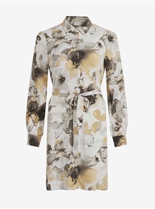 Krémové dámské květované košilové šaty VILA Miliona