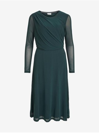 Tmavě zelené dámské vzorované midi šaty VILA Gorgeous