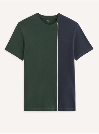 Modro-zelené pánské tričko Celio