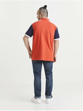 Modro-oranžové pánské polo tričko Celio
