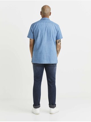 Modrá pánská džínová košile s kapsami Celio