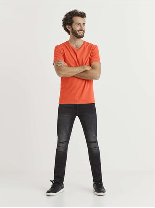 Oranžové pánské basic tričko Celio Neuniv 