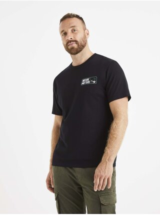Čierne pánske tričko s potlačou na Celio