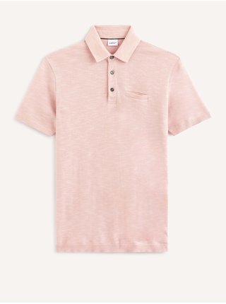 Růžové pánské polo tričko Celio Atepasta 