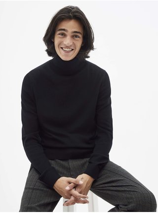 Černý pánský svetr s rolákem Celio Menos 