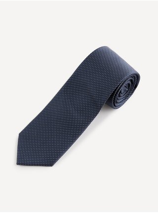 Tmavě modrá vzorovaná kravata Celio Ristretto 