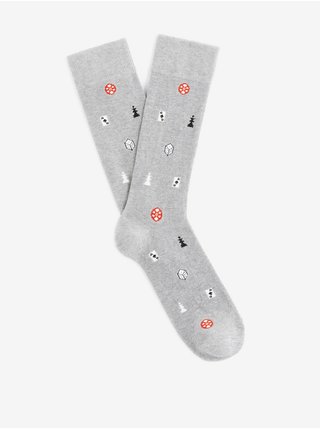 Světle šedé vzorované ponožky Celio Siwinner
