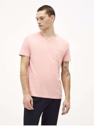 Růžové basic tričko Celio Rebasicv 