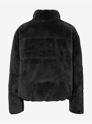 Černá bunda z umělého kožíšku VERO MODA Lyon