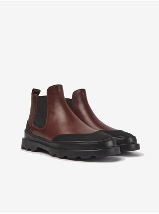 Černo-hnědé dámské kotníkové kožené boty Camper Cien