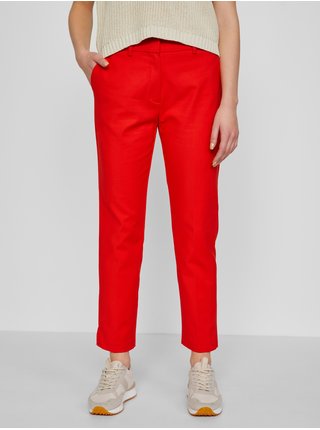 Červené straight fit kalhoty CAMAIEU