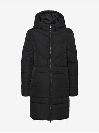 Černý dámský prošívaný zimní kabát s kapucí Noisy May Dalcon