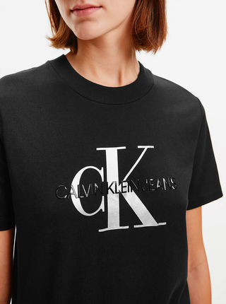Černé dámské tričko s potiskem Calvin Klein Glossy Monogram Tee
