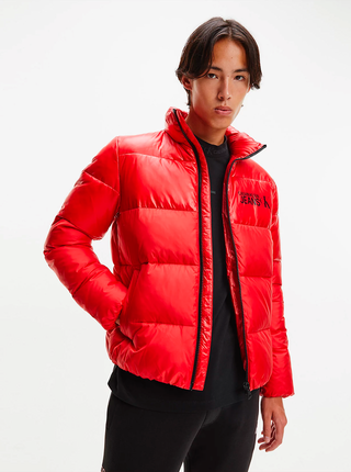 Červená pánská prošívaná bunda Calvin Klein Seasonal Instit Non Down Jacket