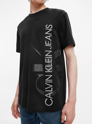 Černé pánské tričko s potiskem Calvin Klein Vertical Logo Tee