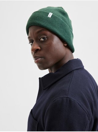 Zelená pánska rebrovaná zimná čiapka Selected Homme Loyd