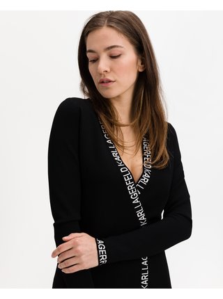 Černé dámské svetrové šaty Karl Lagerfeld  