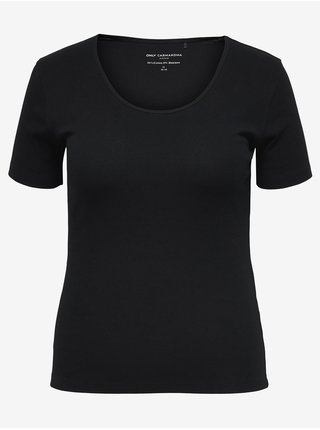 Černé dámské basic tričko ONLY CARMAKOMA Base