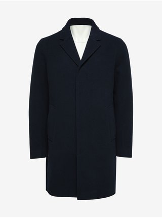 Tmavě modrý pánský vlněný kabát Selected Homme Hagen