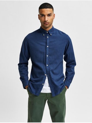 Modrá pánská flanelová košile Selected Homme Slim Flannel