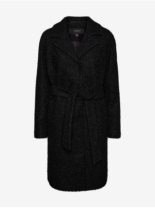 Černý dámský zimní kabát se zavazováním VERO MODA Twirlisia