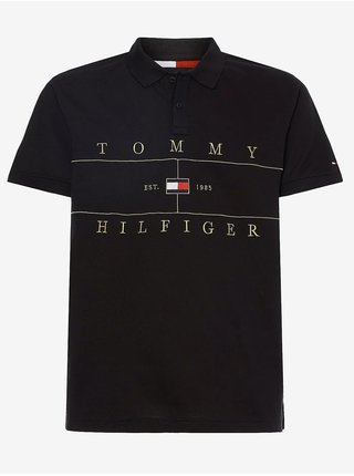 Černé pánské polo triko Tommy Hilfiger Icon Seasonal Regular