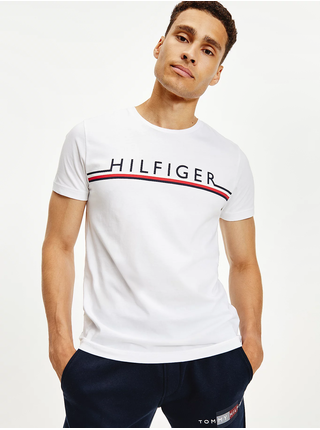 Biele pánske tričko Tommy Hilfiger Corp Stripe Tee