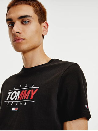Černé pánské tričko Tommy Jeans Essential Graphic Tee