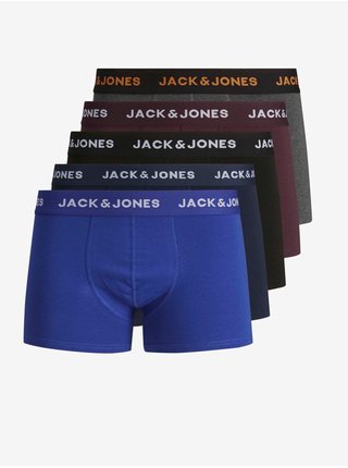 Boxerky pre mužov Jack & Jones - čierna, tmavomodrá, sivá, vínová