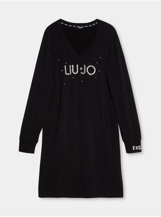 Černé dámské svetrové šaty s potiskem Liu Jo