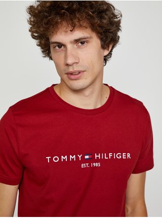 Červené pánské tričko Tommy Hilfiger Logo Tee
