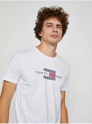 Bílé pánské tričko Tommy Hilfiger Lines Tee