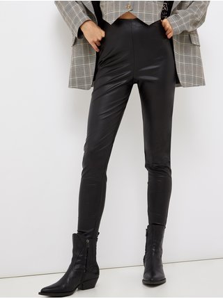 Černé dámské koženkové kalhoty Liu Jo
