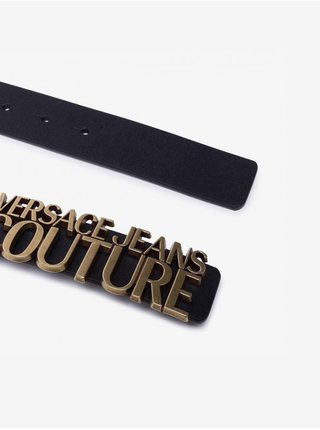Černý dámský kožený pásek Versace Jeans Couture Cintura