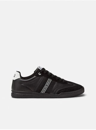 Černé pánské kožené tenisky s detaily v semišové úpravě Versace Jeans Couture Fondo Spinner