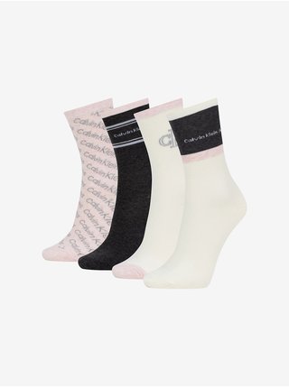 Set dámskych ponožiek v čiernej a krémovej farbe Calvin Klein