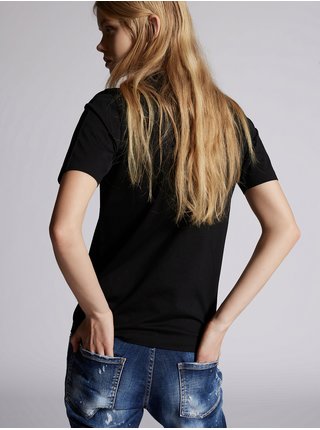Čierne dámske tričko s potlačou DSQUARED2