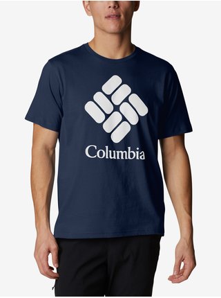 Tmavomodré pánske tričko Columbia Trek™ Logo Short Sleeve