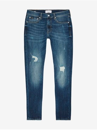 Tmavomodré pánske slim fit rifle Calvin Klein Jeans
