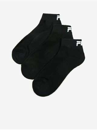 Sada tří párů pánských kotníkových ponožek v černé barvě FILA