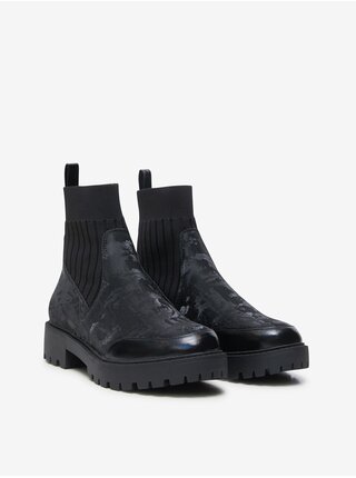 Černé dámské kotníkové boty Desigual Biker Sock