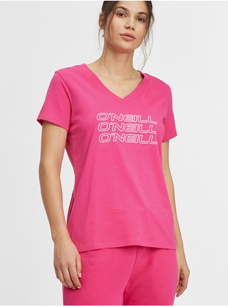 Růžové dámské tričko O'Neill Triple Stack V-Neck 