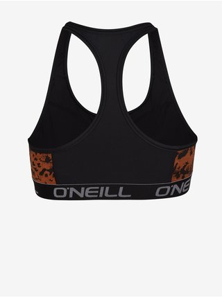 Čierno-hnedá dámska vzorovaná športová podprsenka O'Neill Active Sport