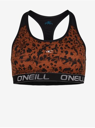 Černo-hnědá dámská vzorovaná sportovní podprsenka O'Neill Active Sport 