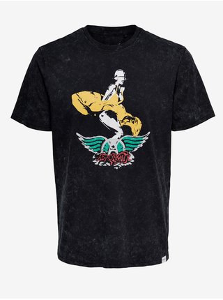 Černé tričko ONLY & SONS Aerosmith